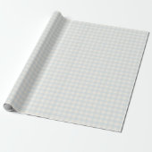 Pastellblau Gingham Geschenkpapier (Ungerollt)