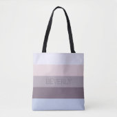 Pastellblau Graurosa 5 Farben Name Personalisiert  Tasche (Vorderseite)