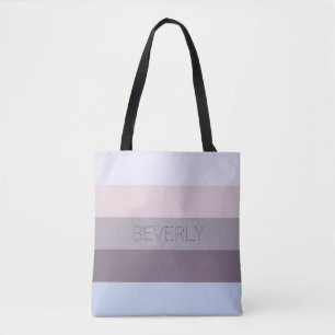 Pastellblau Graurosa 5 Farben Name Personalisiert  Tasche