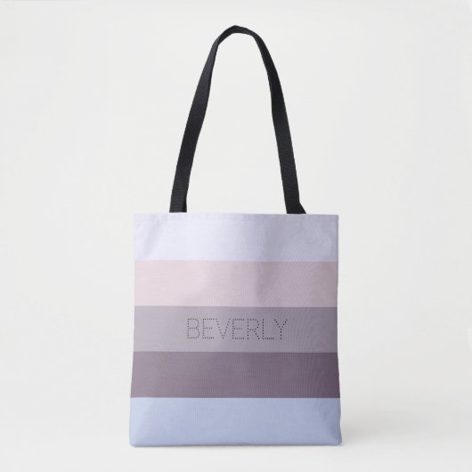 Pastellblau Graurosa 5 Farben Name Personalisiert  Tasche (Vorderseite)