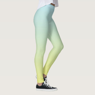 Pastellblau, Grün und Gelb - Leggings