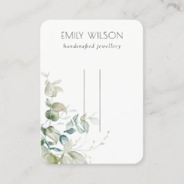 Pastellblau-grüne Foliage-Hairpin-Anzeige Visitenkarte
