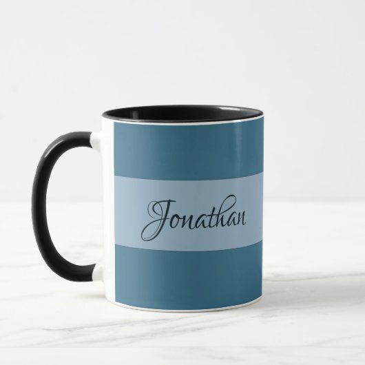 Pastellblau-Hintergrund personalisieren Tasse (Links)