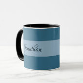 Pastellblau-Hintergrund personalisieren Tasse (Vorderseite Links)