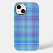 Pastellblau Kariertes Muster Case-Mate iPhone Hülle (Rückseite)