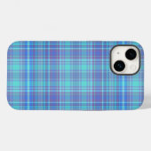 Pastellblau Kariertes Muster Case-Mate iPhone Hülle (Rückseite (Horizontal))
