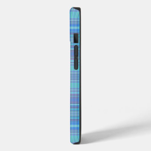 Pastellblau Kariertes Muster Case-Mate iPhone Hülle (Rückseite / Links)