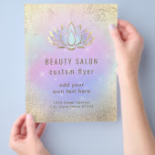 Pastellblau lila Lotus-Logo Flyer (Hand)