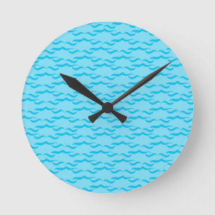 Pastellblau-Meer-Gewässer wachsen Friedliche Ozean Runde Wanduhr