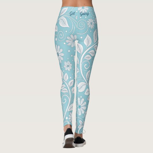 Pastellblau Muster Leggings (Rückseite)