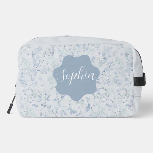 Pastellblau Muster Waschbeutel (Rückseite)