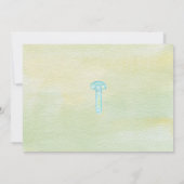 Pastellblau niedlicher Roboter, ein Kinderduschkop Einladung (Rückseite)