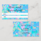 Pastellblau Opal Textur Foto Terminkarte Visitenkarte (Vorne/Hinten)