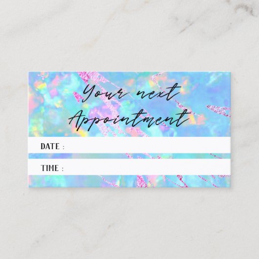 Pastellblau Opal Textur Foto Terminkarte Visitenkarte (Vorderseite)