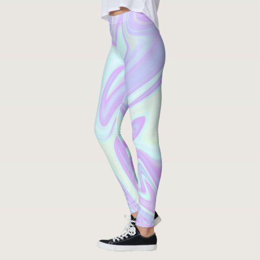 Pastellblau Pink Liquid Marble Swirl Leggings (Links)