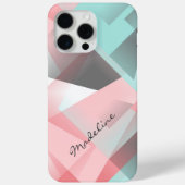 Pastellblau Pink Minze Grünes graues Mosaikmuster Case-Mate iPhone Hülle (Rückseite)