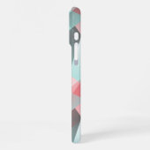 Pastellblau Pink Minze Grünes graues Mosaikmuster iPhone Hülle (Linke Seite)