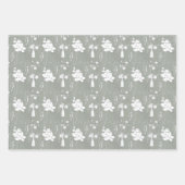 Pastellblau Pink und GrauVase der Blume Geschenkpapier Set (Vorderseite)