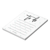 Pastellblau-Polka-Punkte und Typografie in einer L Notizblock (Rotiert)