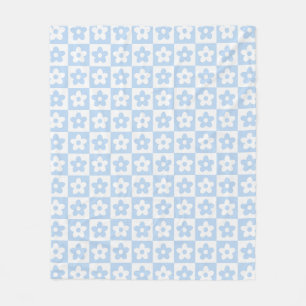 Pastellblau Retro Prüfmuster für die Blume Fleecedecke
