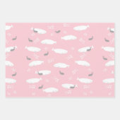 Pastellblau Rosa und Grau Beluga Baby Whale Design Geschenkpapier Set (Vorderseite 2)
