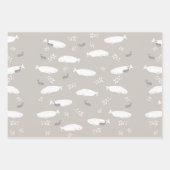 Pastellblau Rosa und Grau Beluga Baby Whale Design Geschenkpapier Set (Vorderseite)