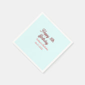 Pastellblau rote glückliche 16. Geburtstag Name Da Serviette (Ecke)