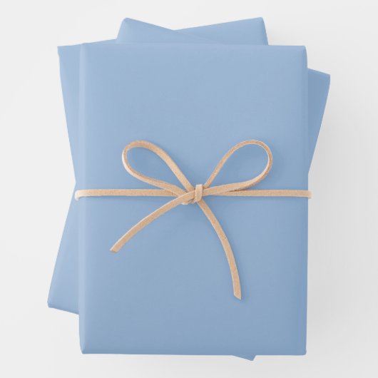 Pastellblau Schlichte Farbe Geschenkpapier Set (Beispiel)