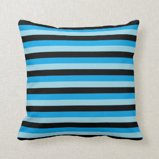 Pastellblau, Schwarz und Türkis Streifen Kissen