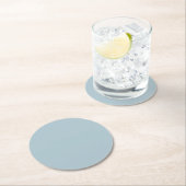 Pastellblau, solide Farbe | Classic | elegant Runder Pappuntersetzer (Vor Ort)
