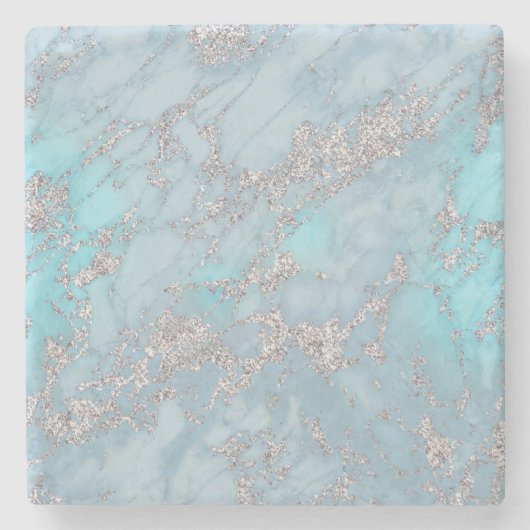 Pastellblau Steinuntersetzer (Vorderseite)