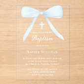 Pastellblau | Taufe Acryleinladungen (Vorderseite)