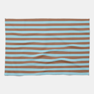 Pastellblau und Brown-Streifen Handtuch