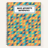 Pastellblau und gelb abstraktes Muster Vintag Notizblock (Vorderseite)