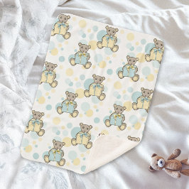 Pastellblau und Gelber Niedlicher Teddybär Sherpadecke
