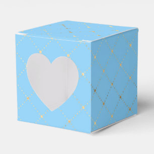 Pastellblau und Gold Gittermuster Geschenkschachtel