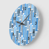 Pastellblau- und Graumuster Große Wanduhr (Winkel)
