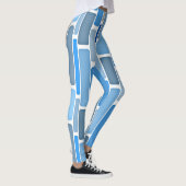 Pastellblau- und Graumuster Leggings (Rechts)