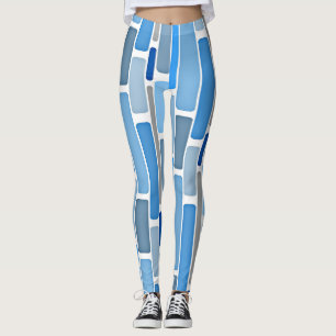 Pastellblau- und Graumuster Leggings