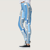Pastellblau- und Graumuster Leggings (Links)