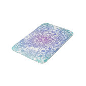 Pastellblau und Lila Mandala Muster Bath Mat Badematte (Schrägansicht)