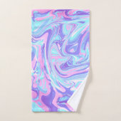 Pastellblau und Lila Marmor Flüssige Textur Badhandtuch Set (Handtuch)