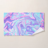 Pastellblau und Lila Marmor Flüssige Textur Badhandtuch Set (Handtuch)