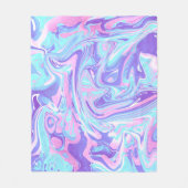 Pastellblau und Lila Marmor Flüssige Textur Fleecedecke (Vorderseite)