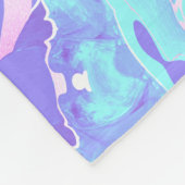 Pastellblau und Lila Marmor Flüssige Textur Fleecedecke (Ecke)