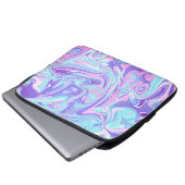 Pastellblau und Lila Marmor Flüssige Textur Laptopschutzhülle (Vorne Knopf)