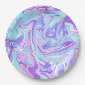 Pastellblau und Lila Marmor Flüssige Textur Pappteller (Vorderseite)