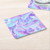 Pastellblau und Lila Marmor Flüssige Textur Rechteckiger Pappuntersetzer (angewinkelt)