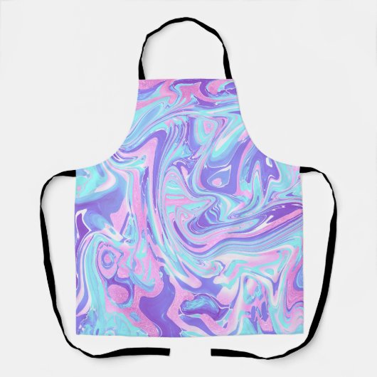 Pastellblau und Lila Marmor Flüssige Textur Schürze (Vorderseite)