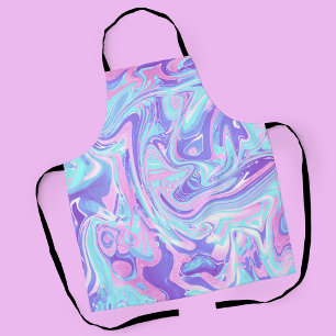 Pastellblau und Lila Marmor Flüssige Textur Schürze